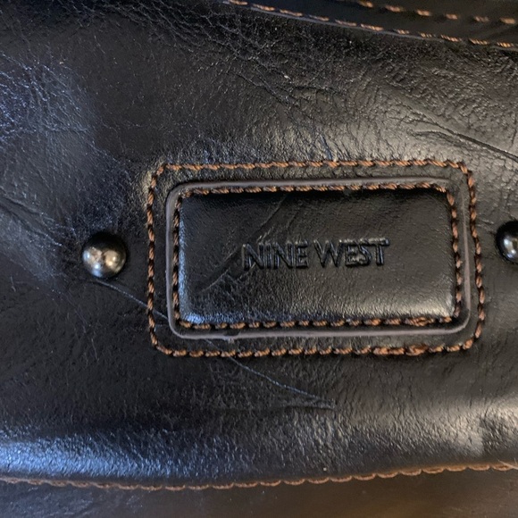 Nine West Black Leather Flap Over Shoulder Bag with Versatile Style - Picture 3 of 10